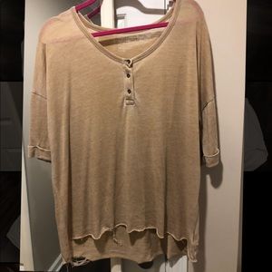 AMERICAN EAGLE QUARTER-BUTTON SHIRT